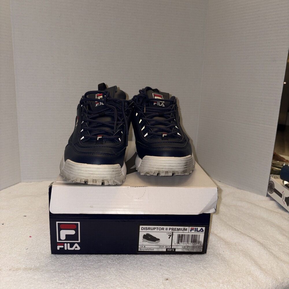 FILA Disruptor II Blue White Men's Low Top Sneaker Size 7